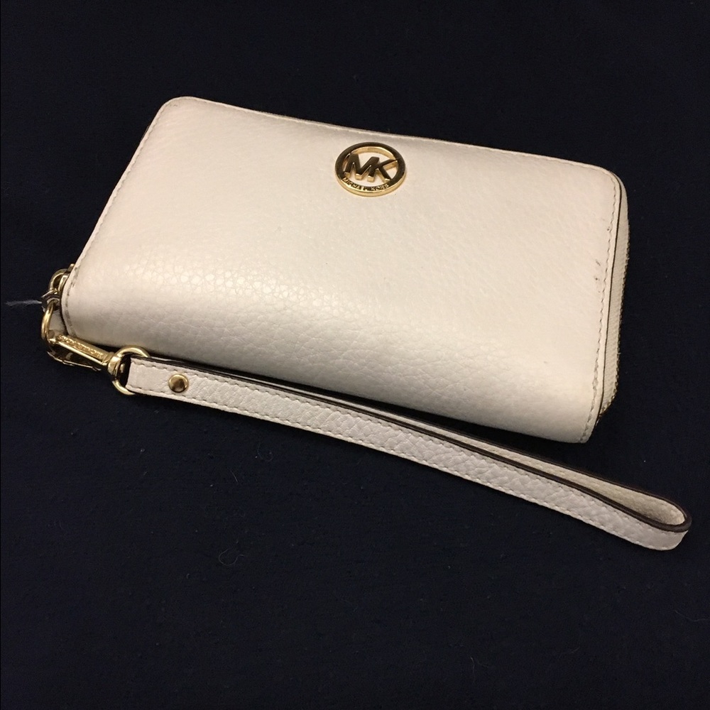 White MK wristlet