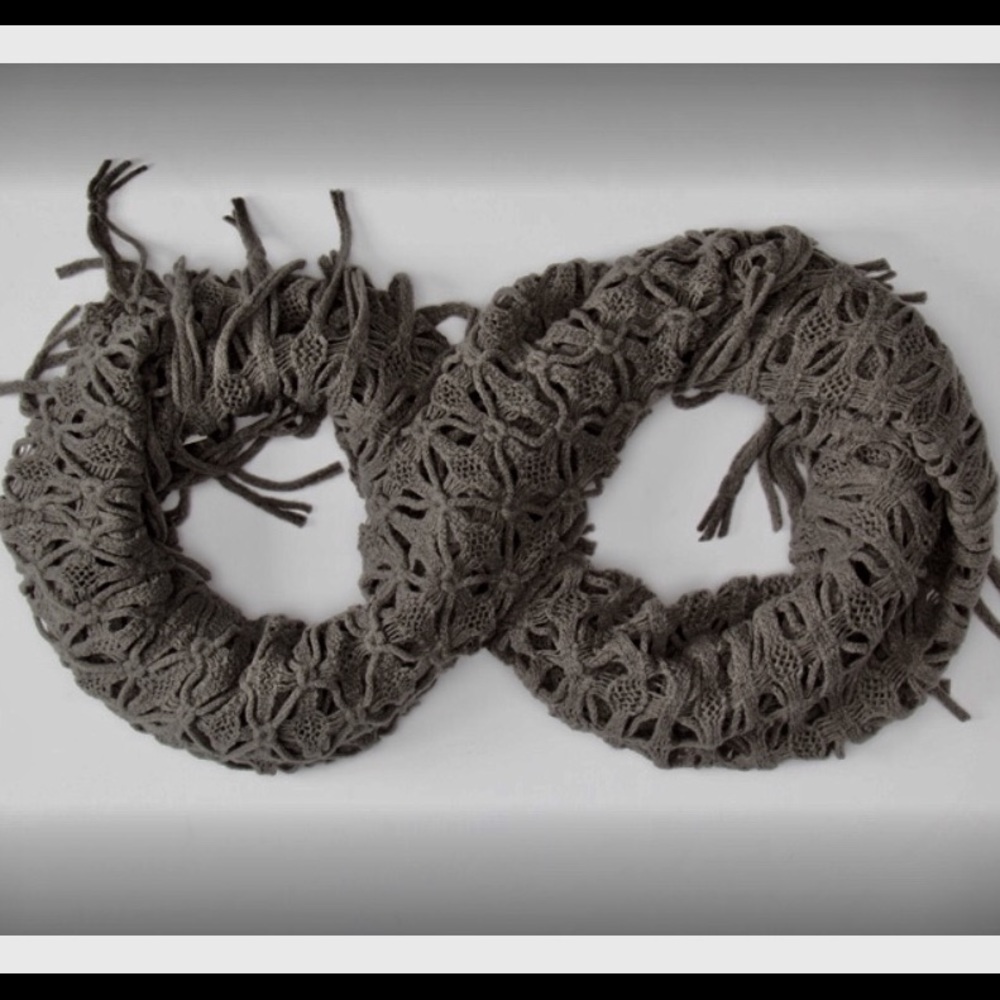 Tilly's grey fringe infinity scarf