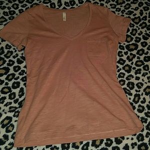 Peach/tan colored v neck