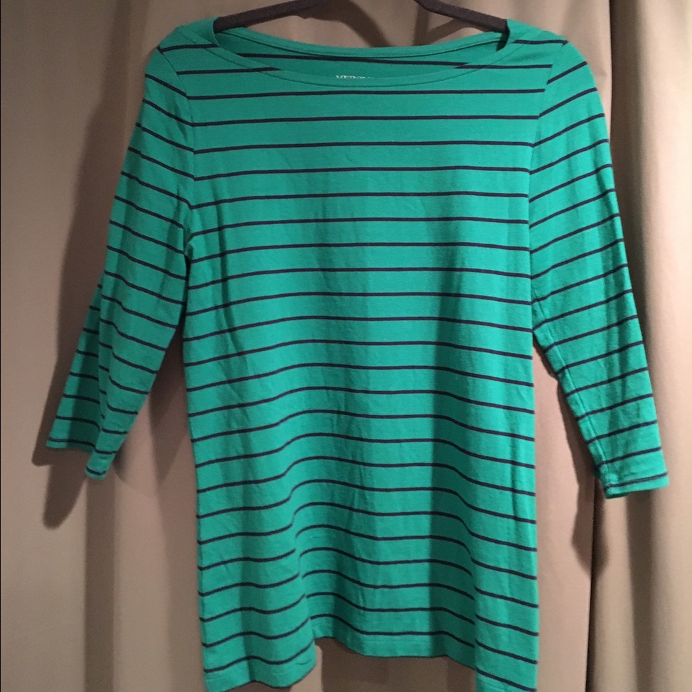 Boat neck top with 3/4 sleeves
