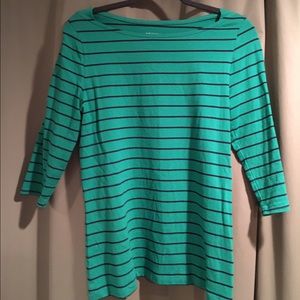 Boat neck top with 3/4 sleeves