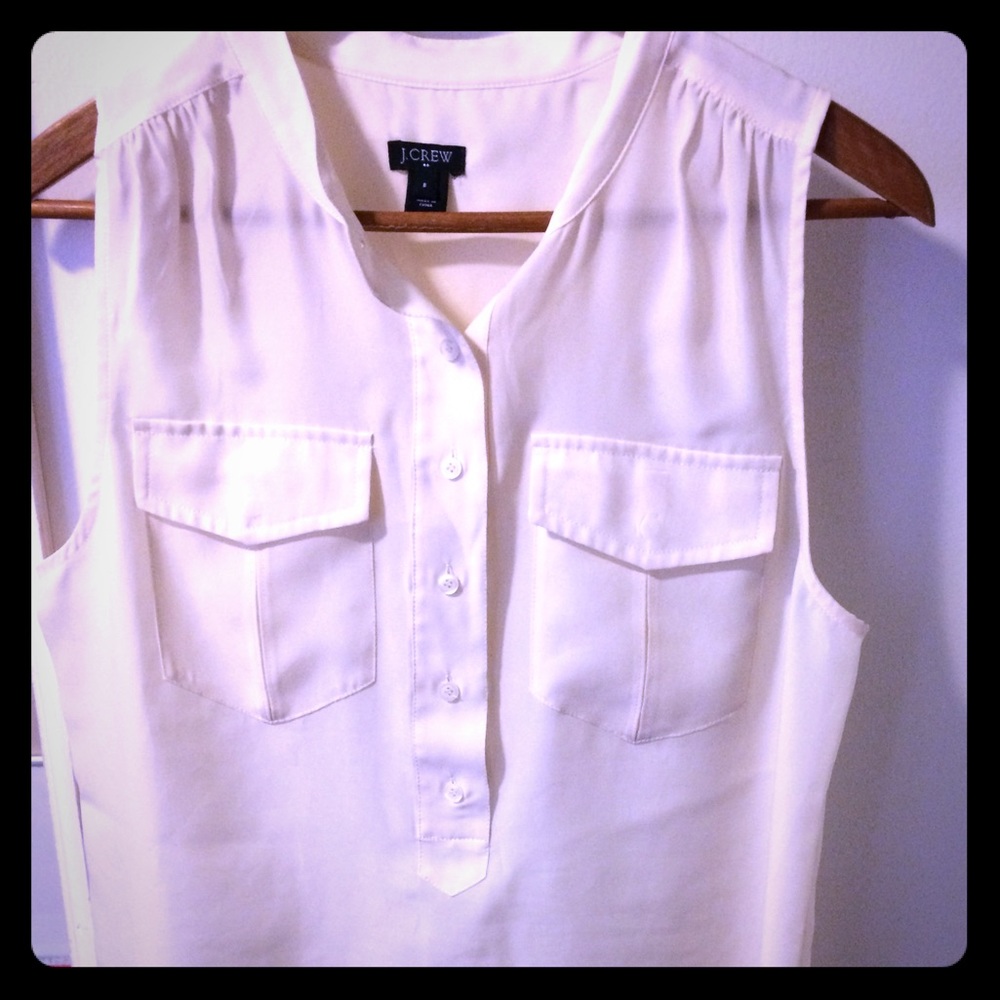 J. Crew white sleeveless blouse