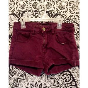 Maroon high waisted super stretch shorts