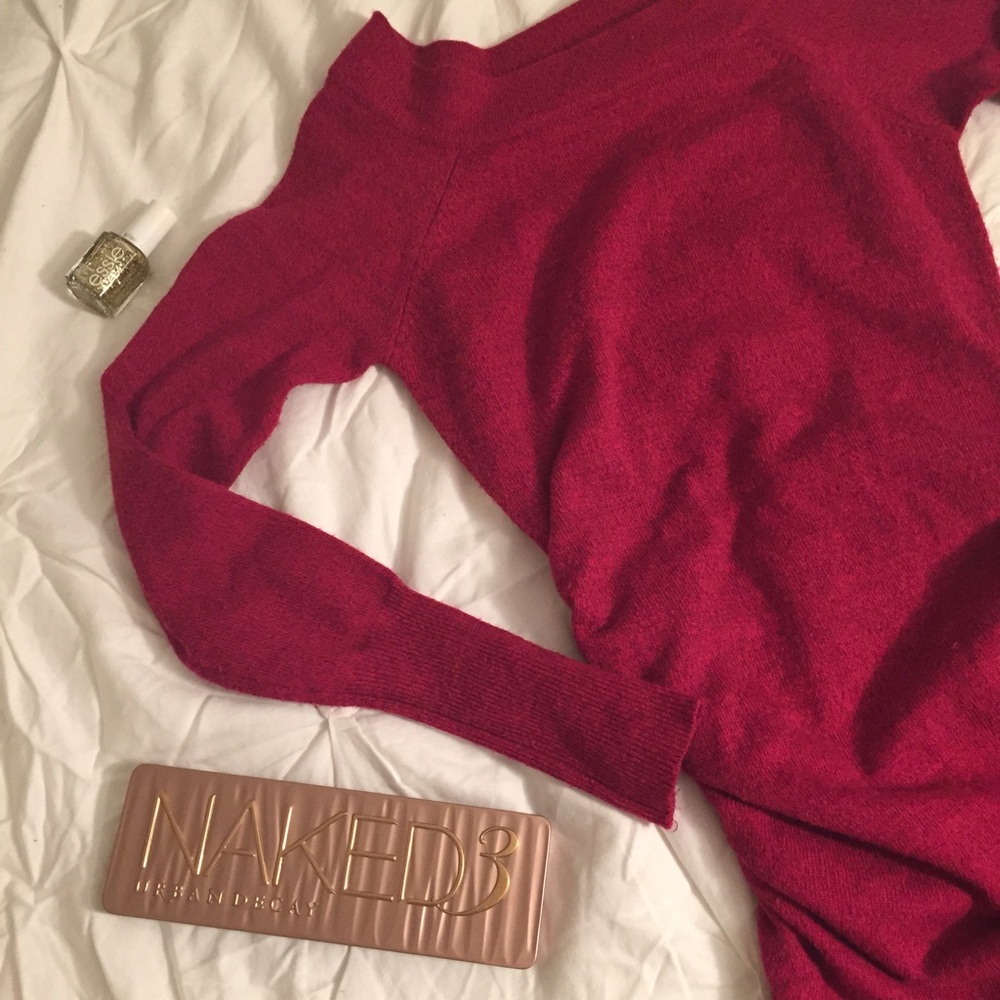 Ruched Red Sweater