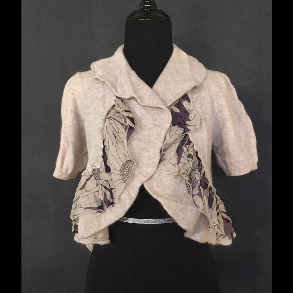 Anthropologie Knitted&Knotted Cream Cardigan Sz M