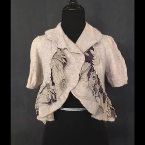 Anthropologie Knitted&Knotted Cream Cardigan Sz M