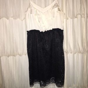 Xhilaration White and black lace sleeveless dress