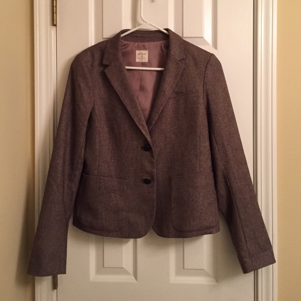Gap Blazer Brown Tones Tweed Look