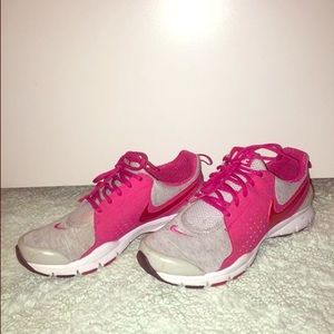Pink and grey jersey Nikes
