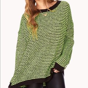 Forever 21 No Grey Area sweater-black/neon yellow