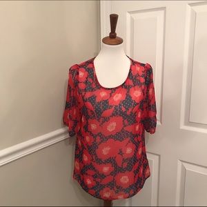 Forever 21 Sheer Floral Top