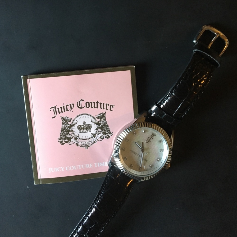 Juicy Stella Croc Embossed Leather Strap Watch