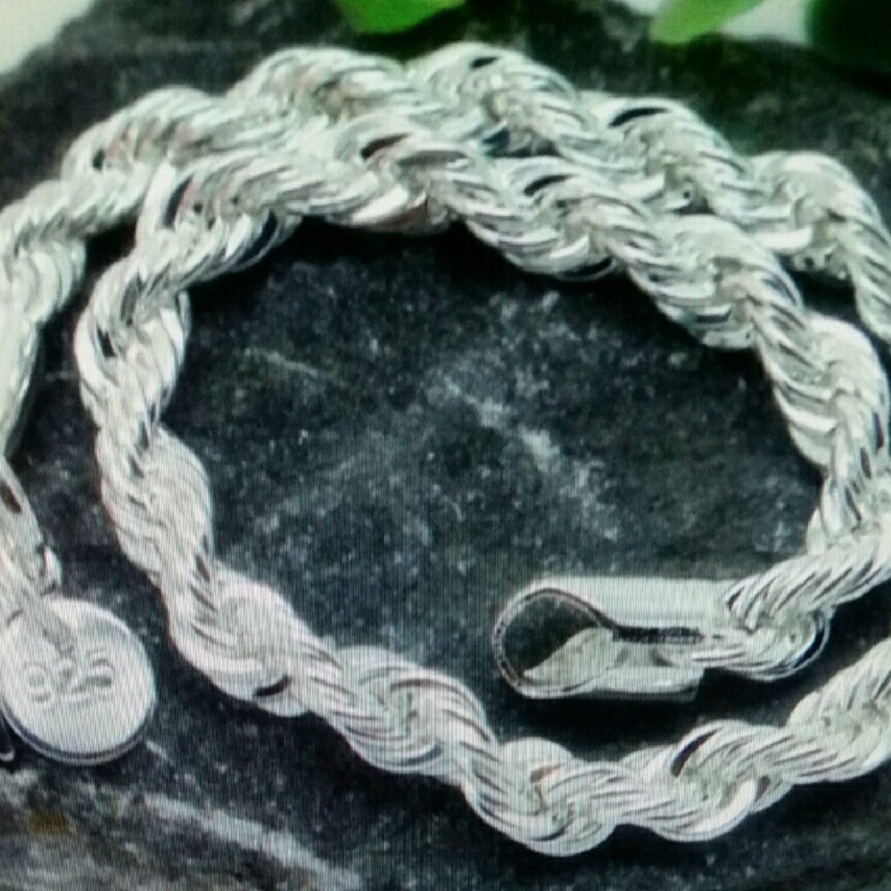 Sterling silver twist rope bracelet