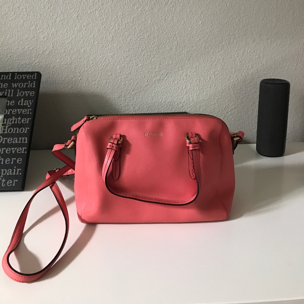 Coach coral handbag/crossbody