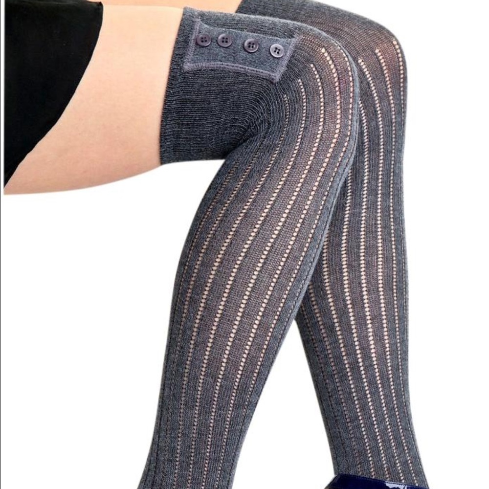 Grey over the knee socks