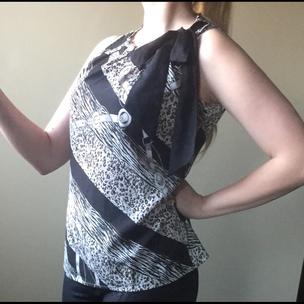 Milano abstract animal print Polyester top