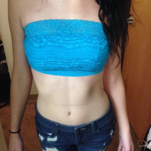 Vibrant Blue Lace Bandeau - Picture 2 of 3