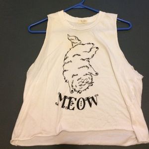 Brandy Melville "Meow" graphic tank top