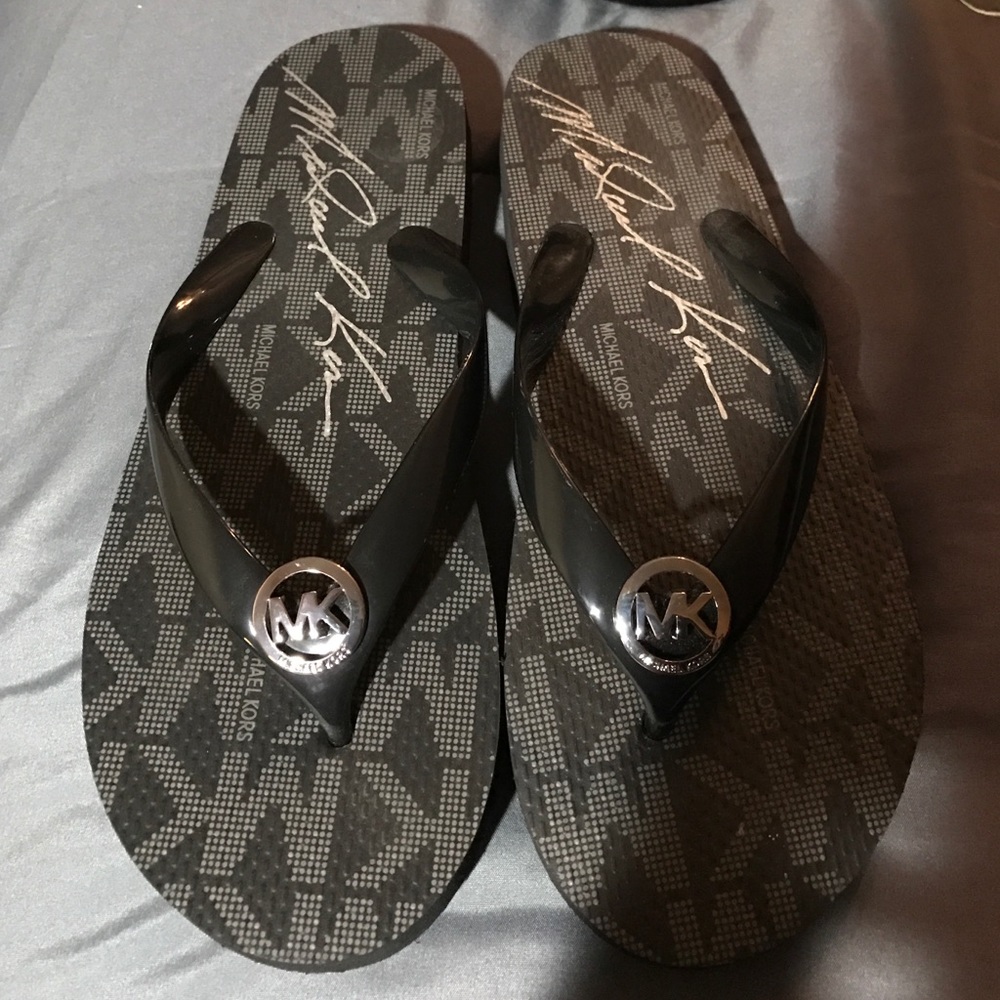 Michael Kors Black Flip Flops
