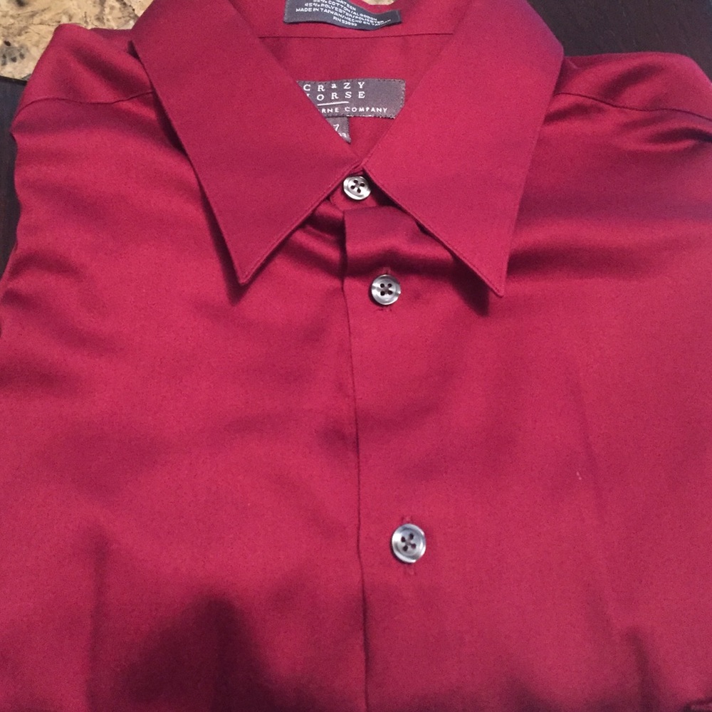 Crazy horse Burgundy men's dress shirt size XL