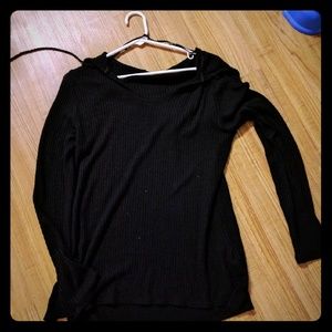 Black hooded sweater