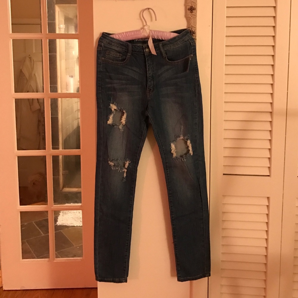 New Wet Seal high rise destroy jeans