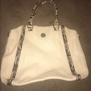 Tory Burch cream and snake skin purse- NWOT