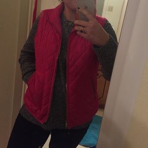 Pink J-Crew Mock Vest