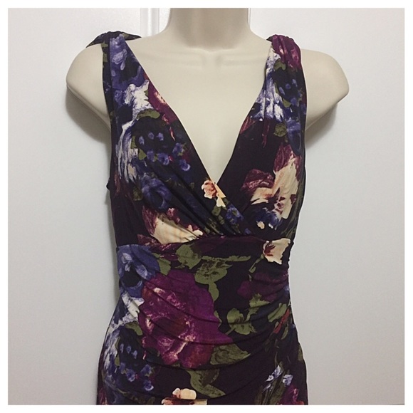 🚫SOLD🚫Lauren RL Floral Ruched Side Dress - Picture 2 of 4