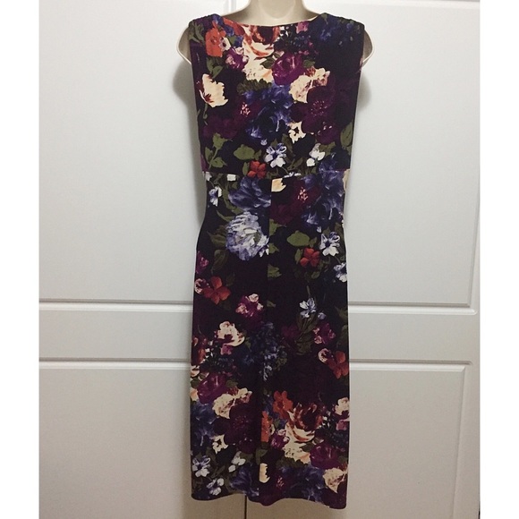 🚫SOLD🚫Lauren RL Floral Ruched Side Dress - Picture 3 of 4