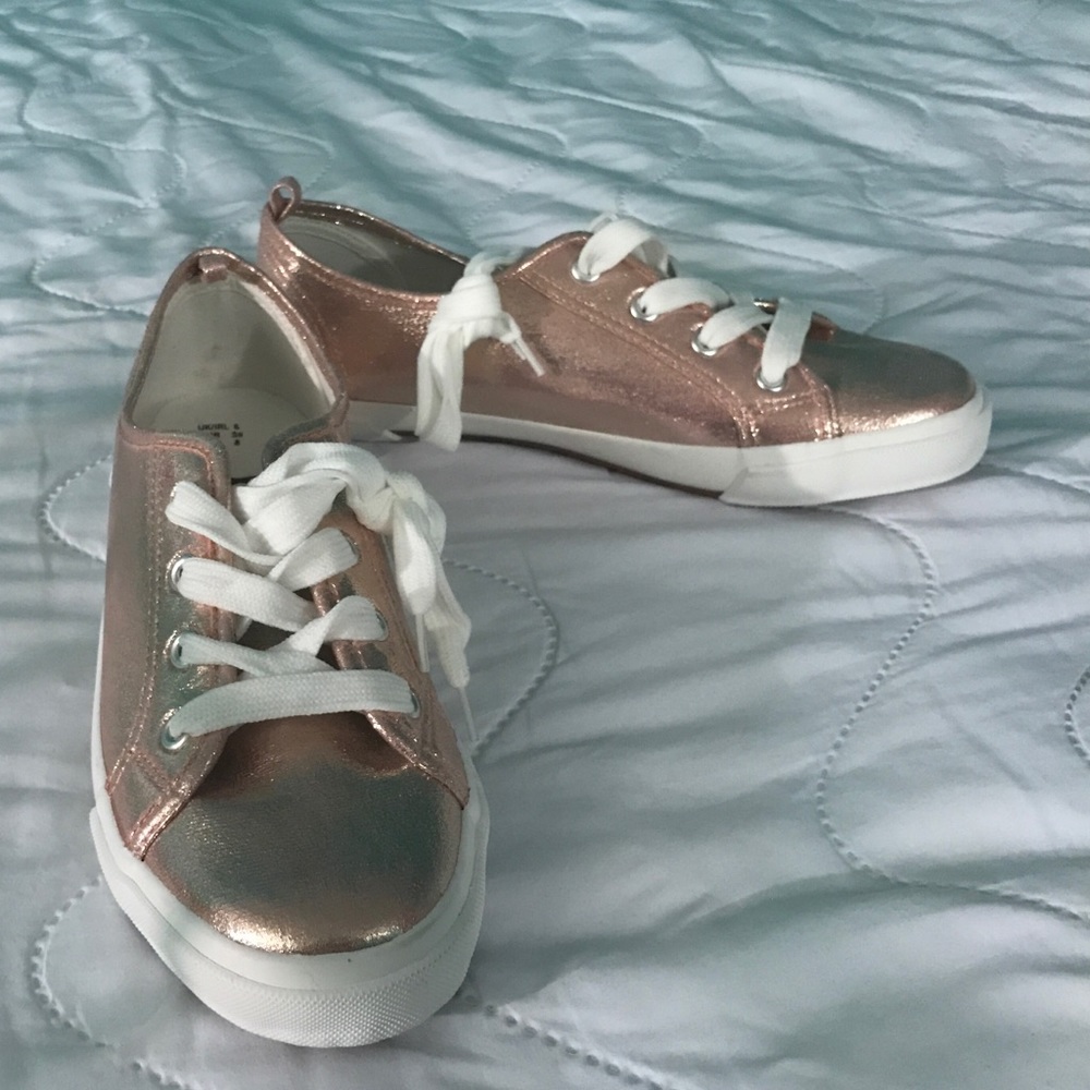 Blush Metallic Glitter Sneakers