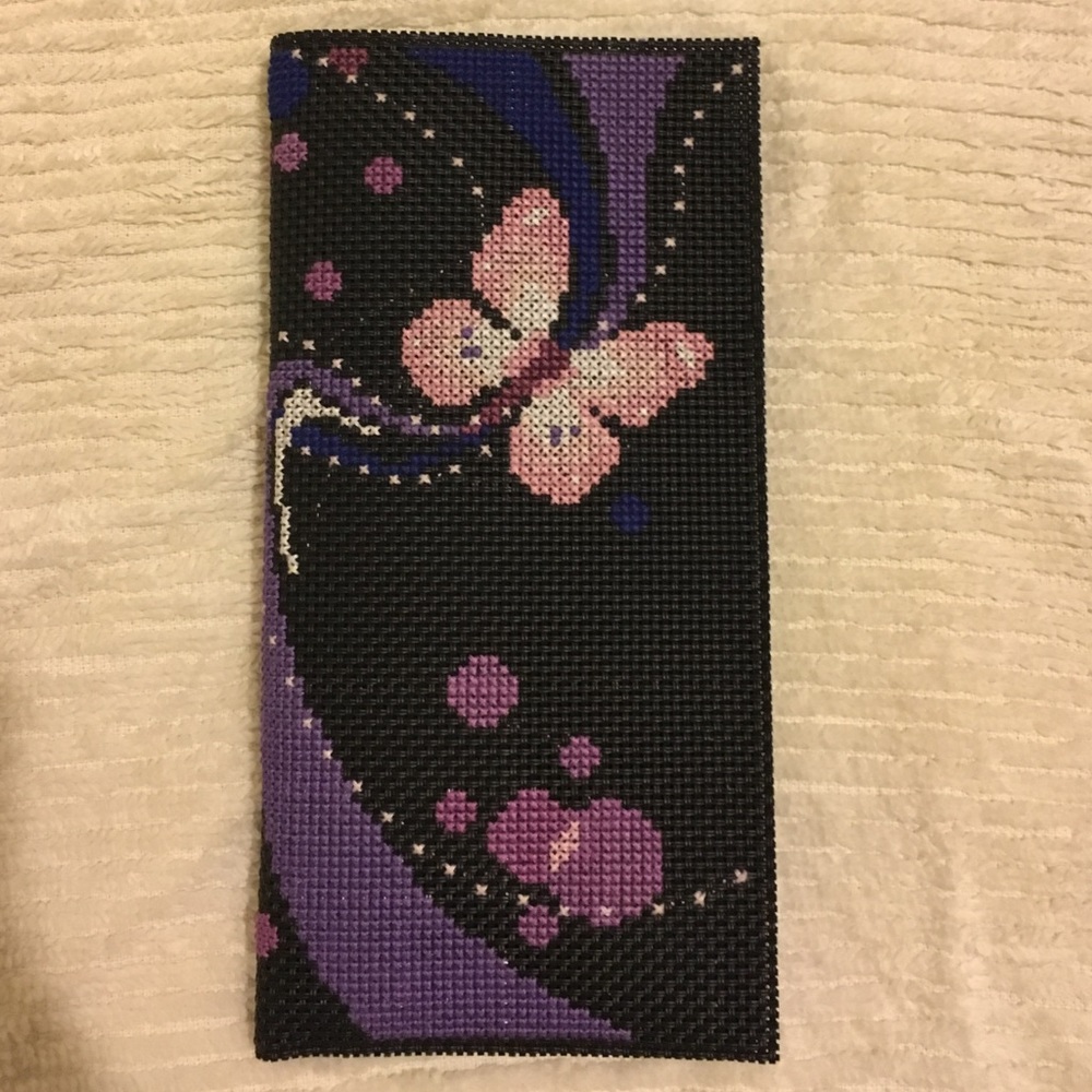 Handmade cross stitch purse