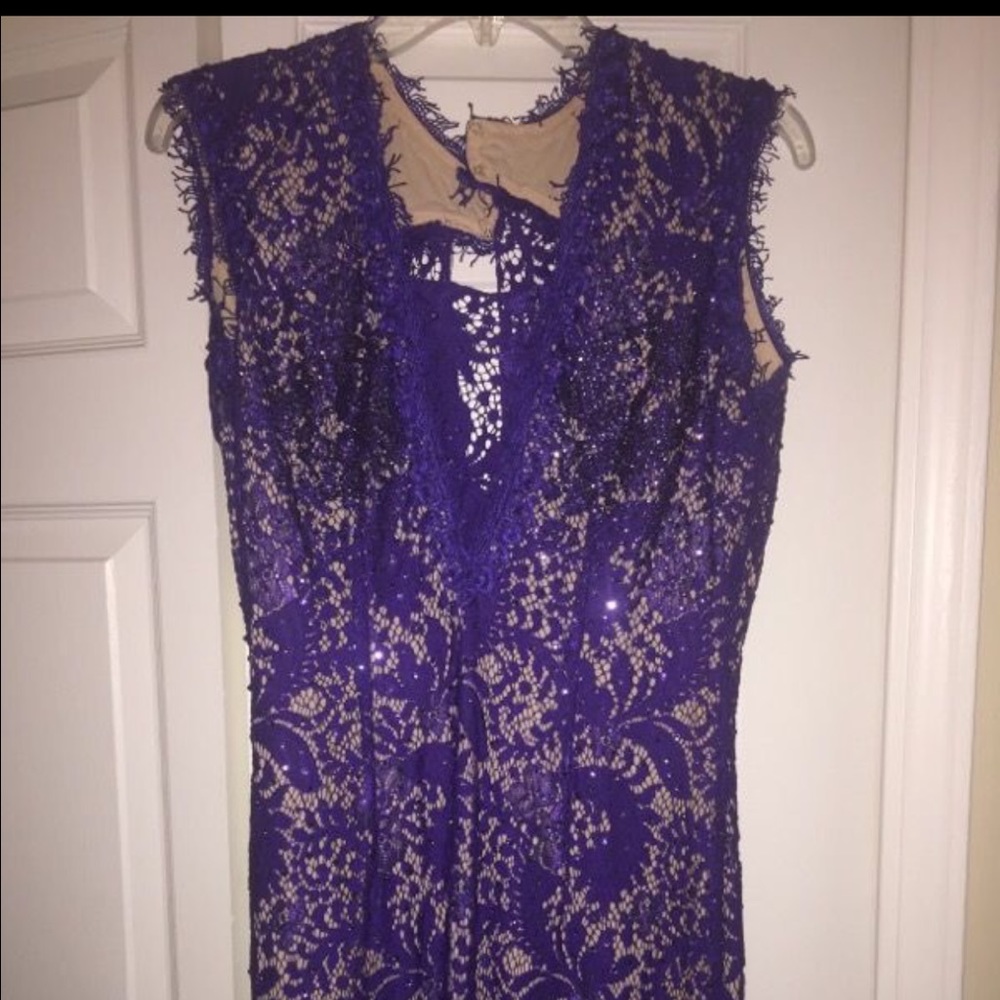 Lace purple beaded dress