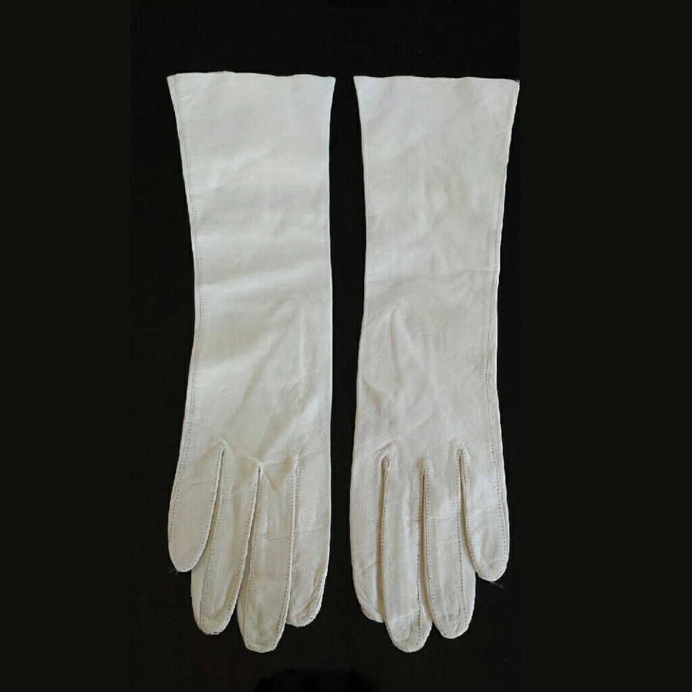 Vintage White Kid Gloves - Vintage 60s Formalwear