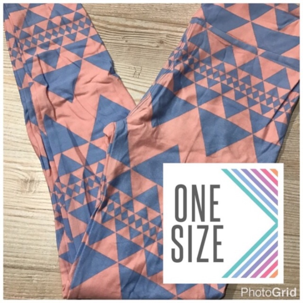 Lularoe os Aztec leggings, soft pink and blue 💕