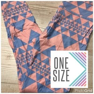 Lularoe os Aztec leggings, soft pink and blue 💕
