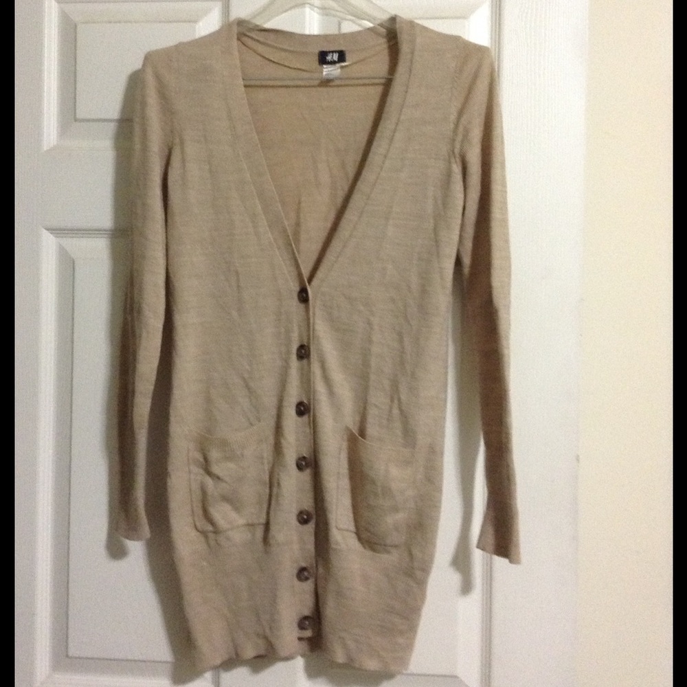 Beige long cardigan