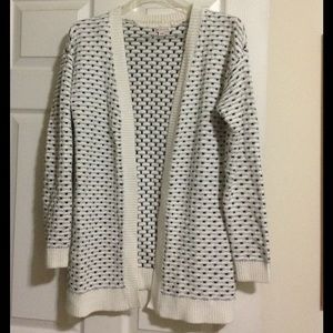 Merona Sweaters - White and black open cardigan Merona Sweaters - White and black open cardigan