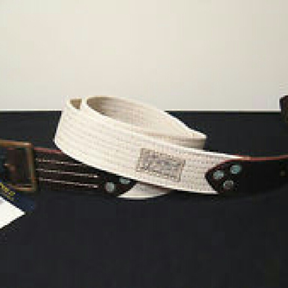 Polo Ralph Lauren Canvas Leather Belt Nwt Cream