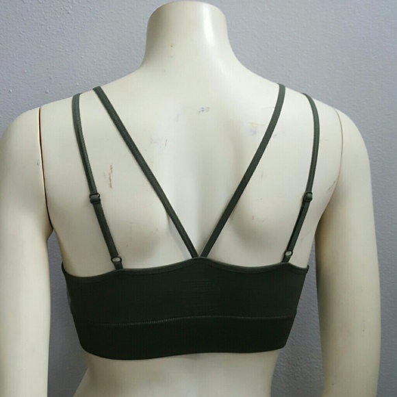 olive STRAPPY criss cross bralette Sports Bra - Picture 2 of 4