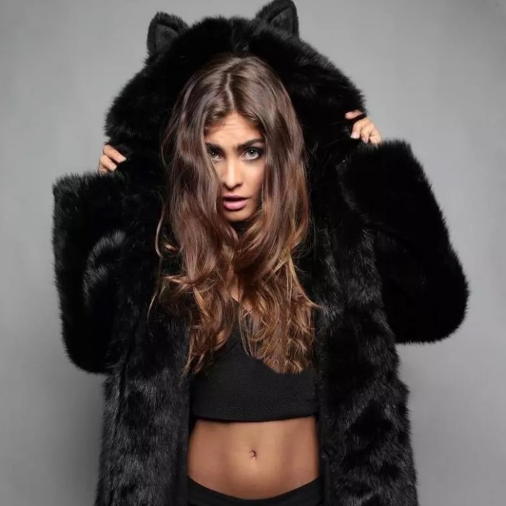 Black Faux Fur Jacket