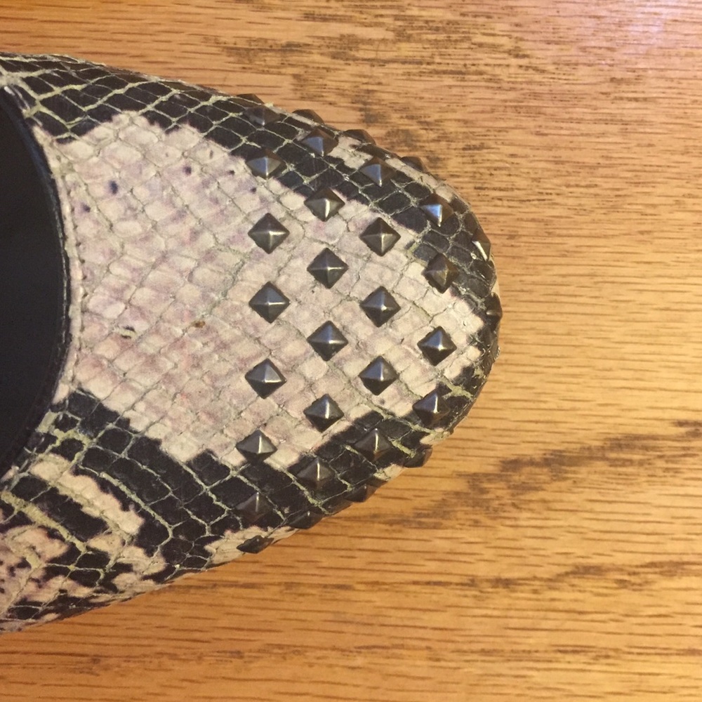Donna Karan Collection Snakeskin Studded Flats