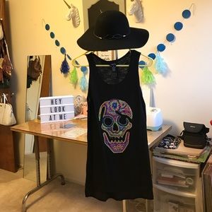 Festival-Ready Colorful Skull 💀 Tunic