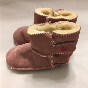 Pink Genuine Shearling Booties Shoes