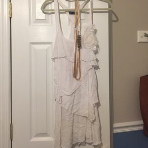 Ruffle layer linen dress