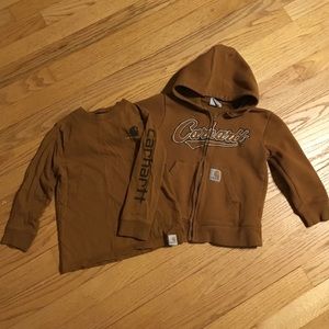 Little boys Carhartt sweatshirt and shirt