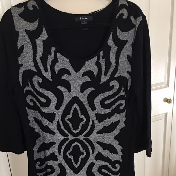 Beautiful Black & Gray Sweater Dress in Print-NWOT - Picture 1 of 4