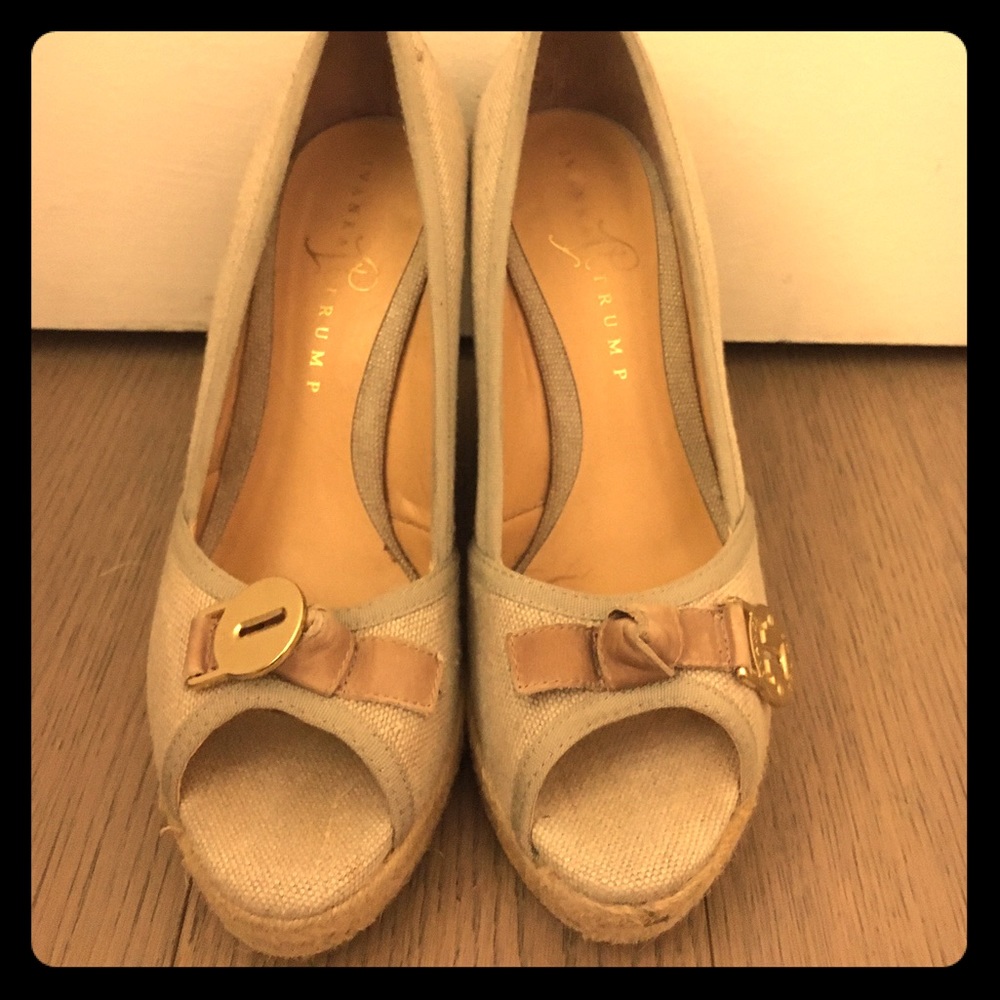Ivan's Trump Peep Toe Espadrille Wedge