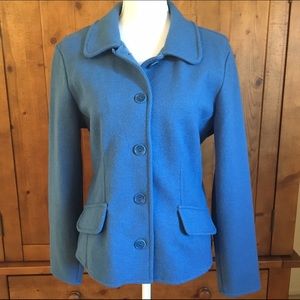 TALBOTS Womens Alpaca Wool Blend FrenchBlue Jacket