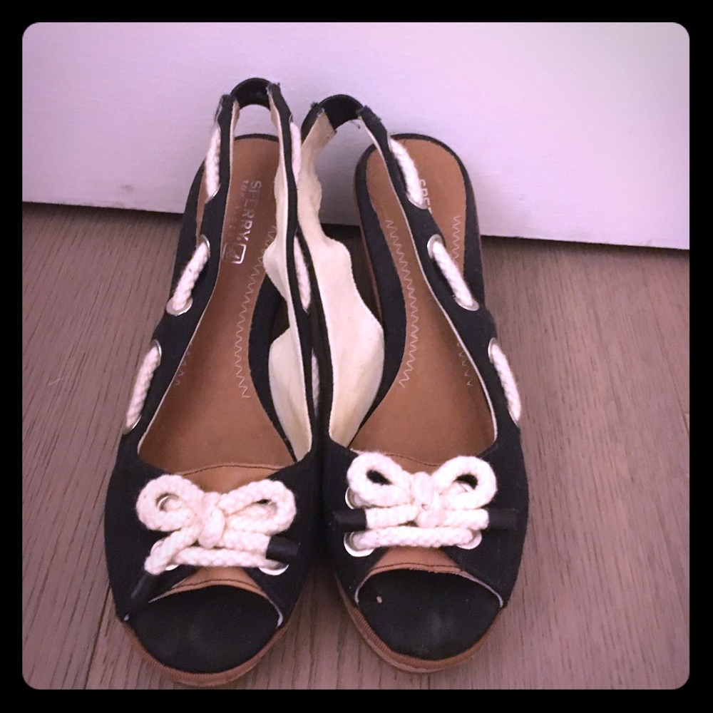 Sperry Nautical Cork Wedge